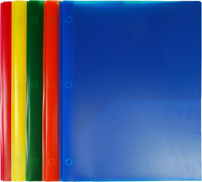 Top Flight 2-Pocket Poly Portfolios, With Tangs, 9.5 x 11.5-Inches, Case of 50 Portfolios, Color May Vary (43584) by Top+Flight