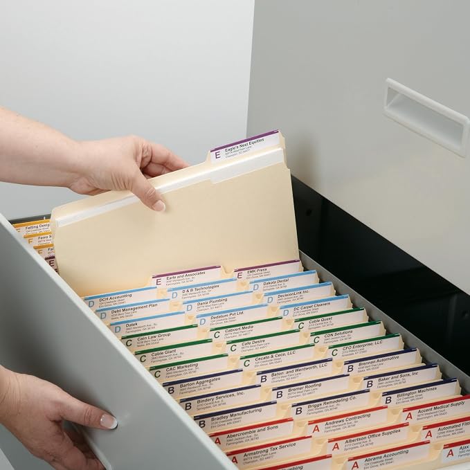 Smead File Folders Letter Size, Reinforced 1/3-Cut Tab, Assorted Positions, Letter Size, Manila Folders 8.5 x 11, 100 per Box (10334) - Image 7