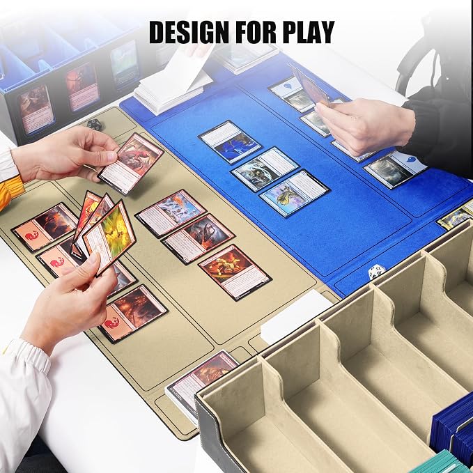 Kabinka Trading Card Storage Box with Commander Display, 5-Row 3900+ MTG Storage Box, Card Deck Box for MTG TCG Sports Card, 5 Top Loaders, 5 Stoppers, 48 Dividers,1 Dice Tray (Black Gold) - Image 6