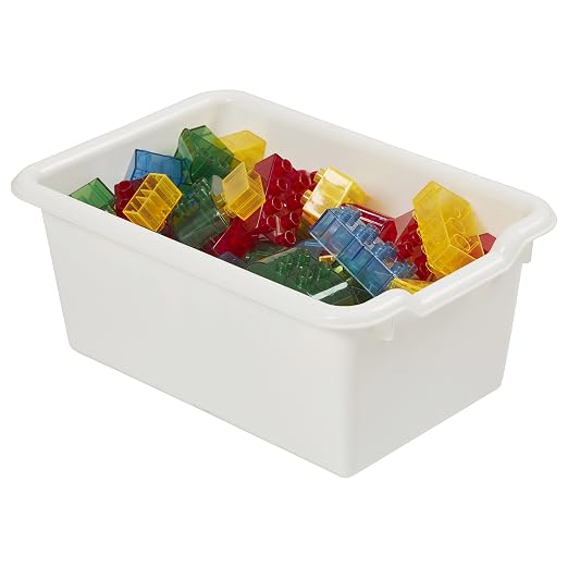ECR4Kids Scoop Front Storage Bins, Multipurpose Organization, White, 10-Piece - Image 11