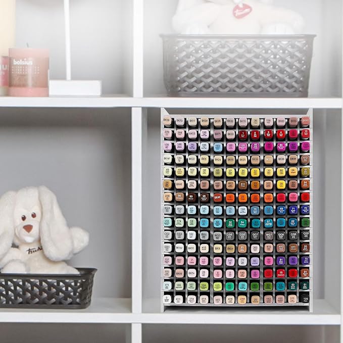Marker Organizer for Desk,180 Slots Marker Storage with Divider | Marker Holder,Adjustable Marker Rack for Pens,Colored Pencils,Art Brushes,Home Office Art Room and Classroom Desk Organizer - Image 6