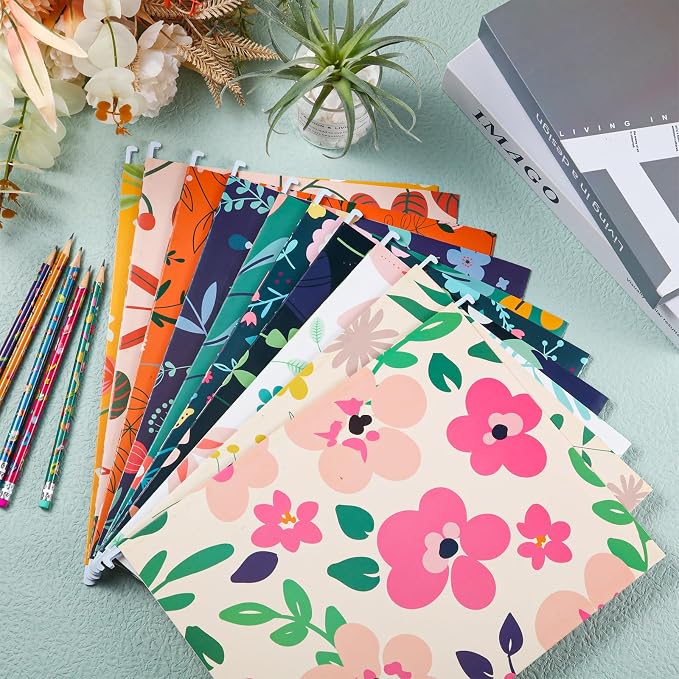 Qeeenar 20 Pcs Decorative Hanging File Folders Letter Size Cute File Folders Designer Floral File Folders Colored File Folder Organizer for Filing Cabinet Office Home with 1/5 Cut Adjustable Tabs - Image 7