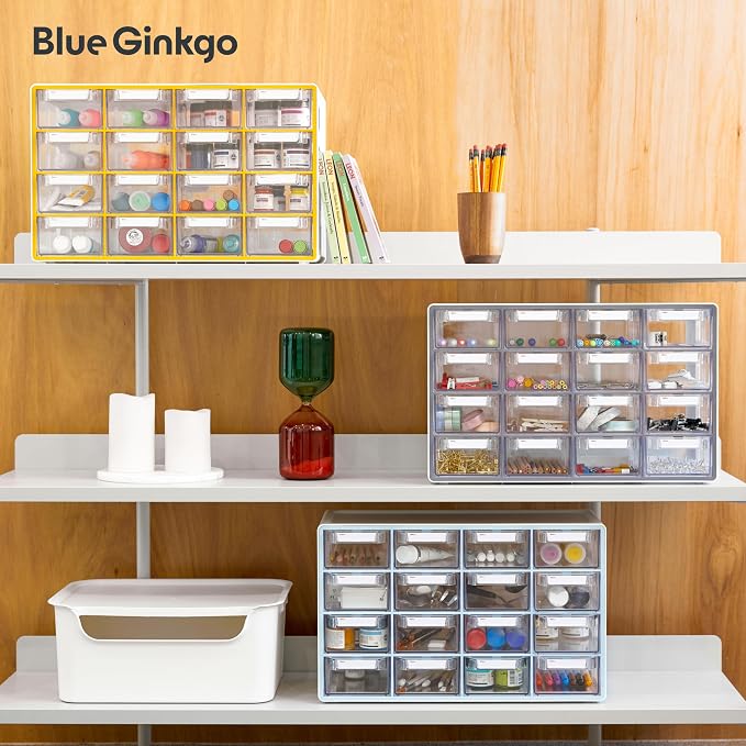 Blue Ginkgo 16-Drawer Storage Cabinet Organizer, Blue, Made in Korea | Stackable. Adjustable. Easy Visibility. - Image 7