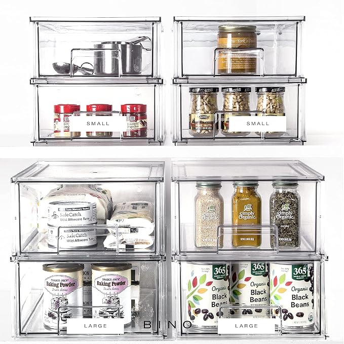BINO | Stackable Storage Drawers, Large - Clear | THE CRATE COLLECTION | Storage Bins With Drawers | Bathroom Organizers | Under Sink Organizer | Vanity Cabinet Home Organization - Image 8