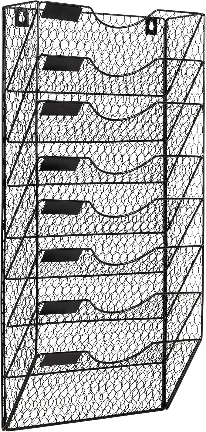 Mind Reader Wall Mounted File Organizer, Black | 8 Tier - Image 7