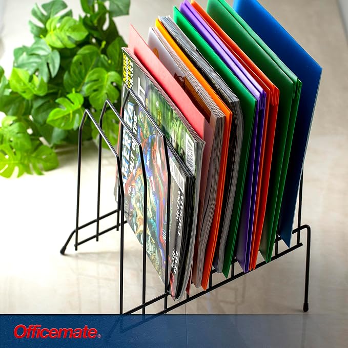 Officemate Large Incline 8 Compartment Wire Caddy, Black, 8.5 x 10.375 x 12.625 Inches (Pack of 6) - Image 7