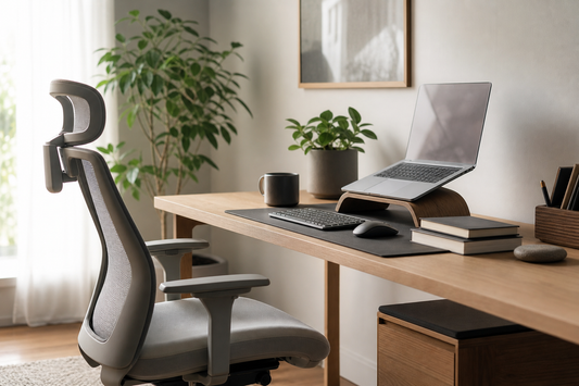 Unbranded practical sequence scene featuring practical desk comfort