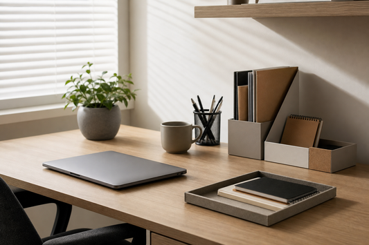 Unbranded practical sequence scene featuring practical workspace efficiency
