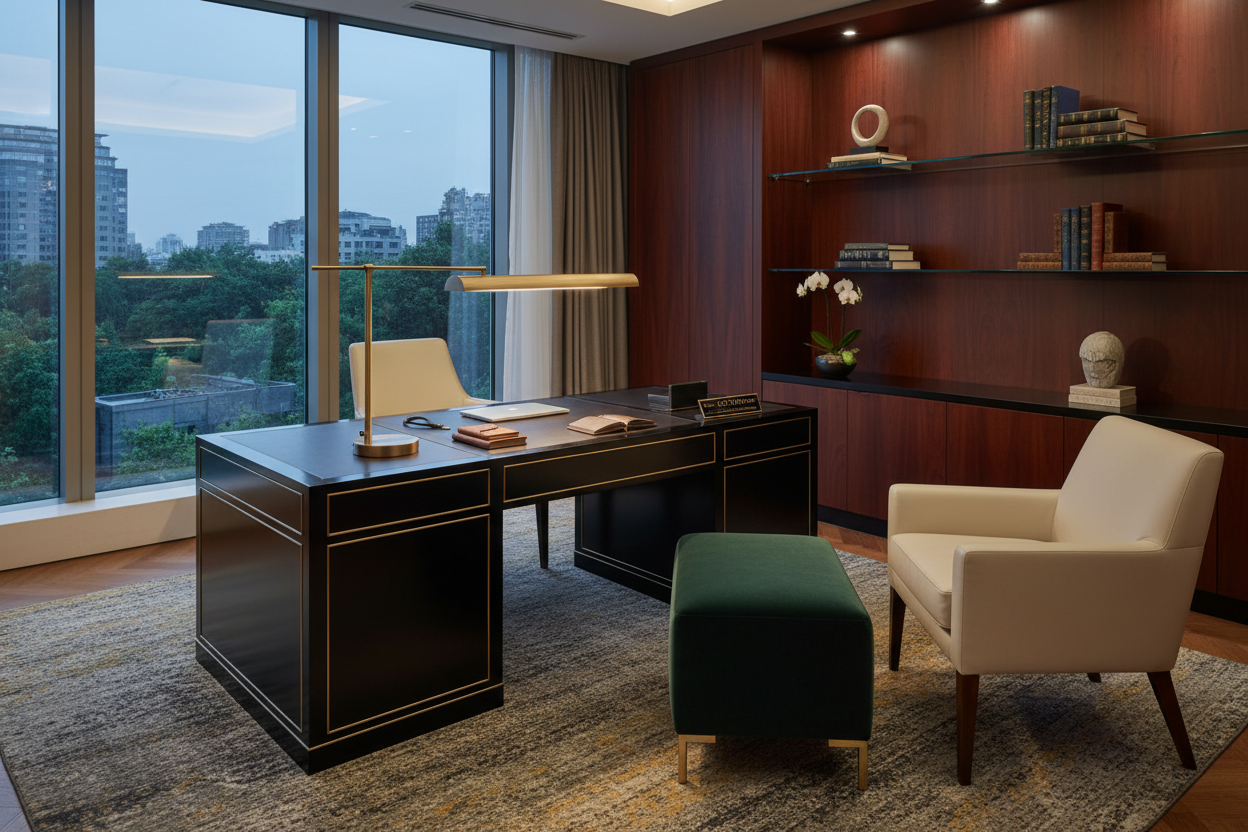 Premium luxury office and home essentials including 24W LED lamps and large ottoman covers for professionals