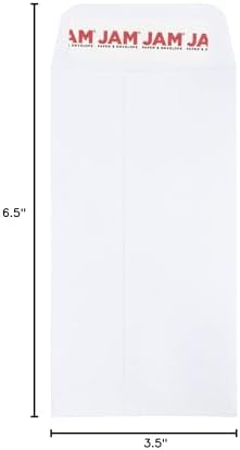 JAM PAPER #7 Coin Business Envelopes with Peel and Seal Closure - 3 1/2 x 6 1/2 - White - 50/Pack - Image 6
