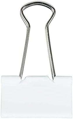 JAM PAPER Colorful Binder Clips - Medium - 1 1/4 Inch (32 mm) - White Binderclips - 15/Pack - Image 4