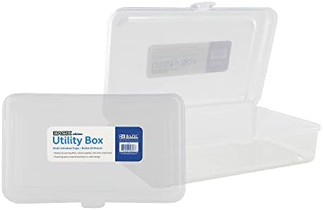 BAZIC PRODUCTS Basix Clear Multipurpose Pencil Box, Stackable, 24-Case by BAZICProducts