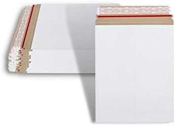 PSBM 100 PCS 11 x 13.5 Inch White Rigid Photo Mailers, Cardboard Shipping Envelopes, Mailers for Shipping Photos, CDs, Documents, Catalogue, Or any Flat Object by PackagingSuppliesbymail