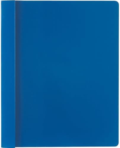 Smead Clear Front Report Cover, Three Double Tang Side Fasteners, 1/2" Capacity, Letter Size, Dark Blue, 25 per Box (87455) - Image 6