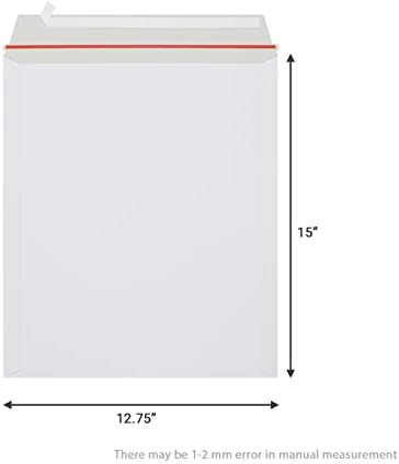 zmybcpack 25 Pack 12.75x15 inch Rigid Mailer Self Seal Photo Document Mailers Stay Flat White Cardboard Envelopes White Photography Mailers for CD, Photos, Document - Image 2