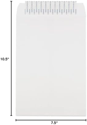 JAM PAPER 7 1/2 x 10 1/2 Open End Commercial Envelopes with Peel and Seal Closure - White - 100/Pack - Image 5