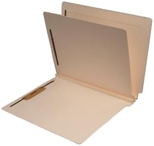 Manila Classification Folders - 14pt, 1 Divider, 4 Top Fasteners, 2" Expansion, 1/2"W Reinforced End Tab, Box of 25 by Colortrieve