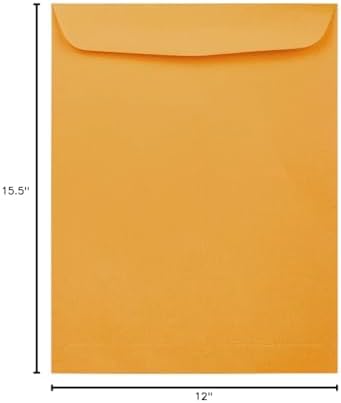 JAM PAPER 12 x 15 1/2 Open End Catalog Commercial Envelopes - Brown Kraft Manila - 100/Pack - Image 3
