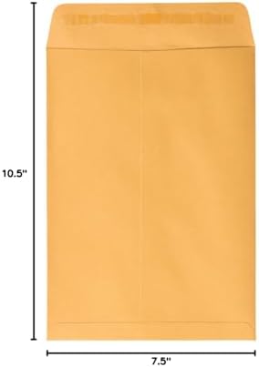 JAM PAPER 7 1/2 x 10 1/2 Open End Catalog Envelopes with Peel and Seal Closure - Brown Kraft Manila - Bulk 500/Carton - Image 6