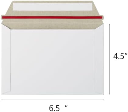 zmybcpack 100 Pack Rigid Mailer 6.5"x4.5", Self Seal Photo Document Mailers - Image 2