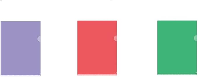 60Pcs Clear Folders Plastic Project Pockets, Clear Document Folders, 12.2" x 8.7", Plastic Folders for Letter Size and A4, for School and Office Supplies, 3 Colors,Each of 20 by Unknown