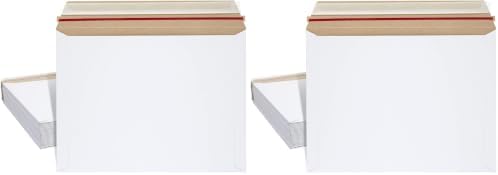 Juvale Mailing Envelopes - 9.5 x 12.5 in, White, 50-Pack - Rigid Flat Mailers with Peel & Seal Closure - Photo & Document Mailers - Cardboard Envelopes for Comic Book Shippers by Juvale