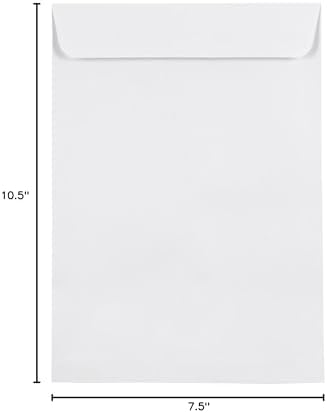JAM PAPER 7 1/2 x 10 1/2 Open End Commercial Envelopes with Peel and Seal Closure - White - Bulk 250/Box - Image 6