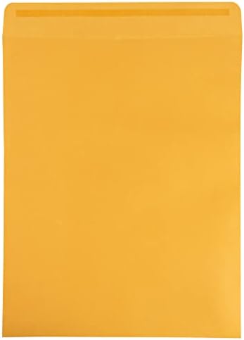 JAM PAPER 11 1/2 x 14 1/2 Open End Catalog Commercial Envelopes with Peel and Seal Closure - Brown Kraft Manila - 100/Pack - Image 3