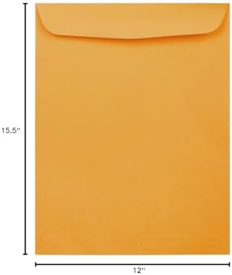 JAM PAPER 12 x 15 1/2 Open End Catalog Commercial Envelopes - Brown Kraft Manila - 25/Pack - Image 3
