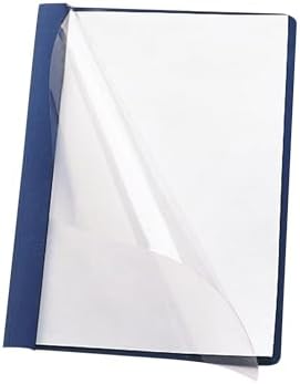 Smead Clear Front Report Cover, Three Double Tang Side Fasteners, 1/2" Capacity, Letter Size, Dark Blue, 25 per Box (87455) by SMEAD