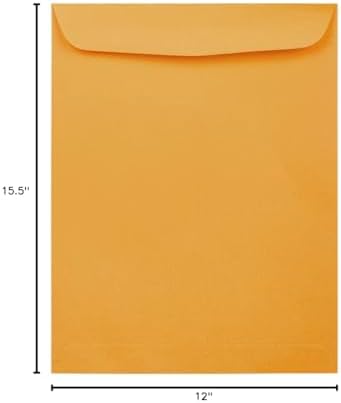 JAM PAPER 12 x 15 1/2 Open End Catalog Commercial Envelopes - Brown Kraft Manila - Bulk 250/Box - Image 3