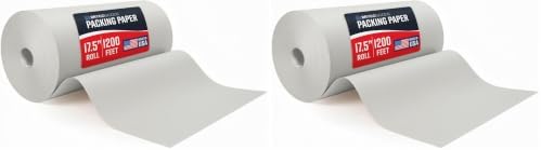 Bryco Goods Large Newsprint Packing Paper Roll 1000'L x 18”W, Pack of 2 by BrycoGoods