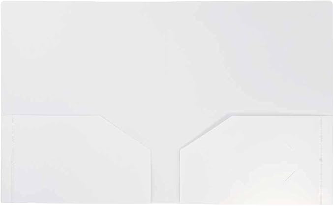 JAM PAPER Heavy Duty Plastic 2 Pocket Extra Tough School Folders - White - 6/Pack - Image 6