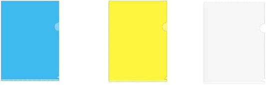 60Pcs Clear Folders Plastic Project Pockets, Clear Document Folders, 12.2" x 8.7", Plastic Folders for Letter Size and A4, for School and Office Supplies, 3 Colors,Each of 20 by Unknown