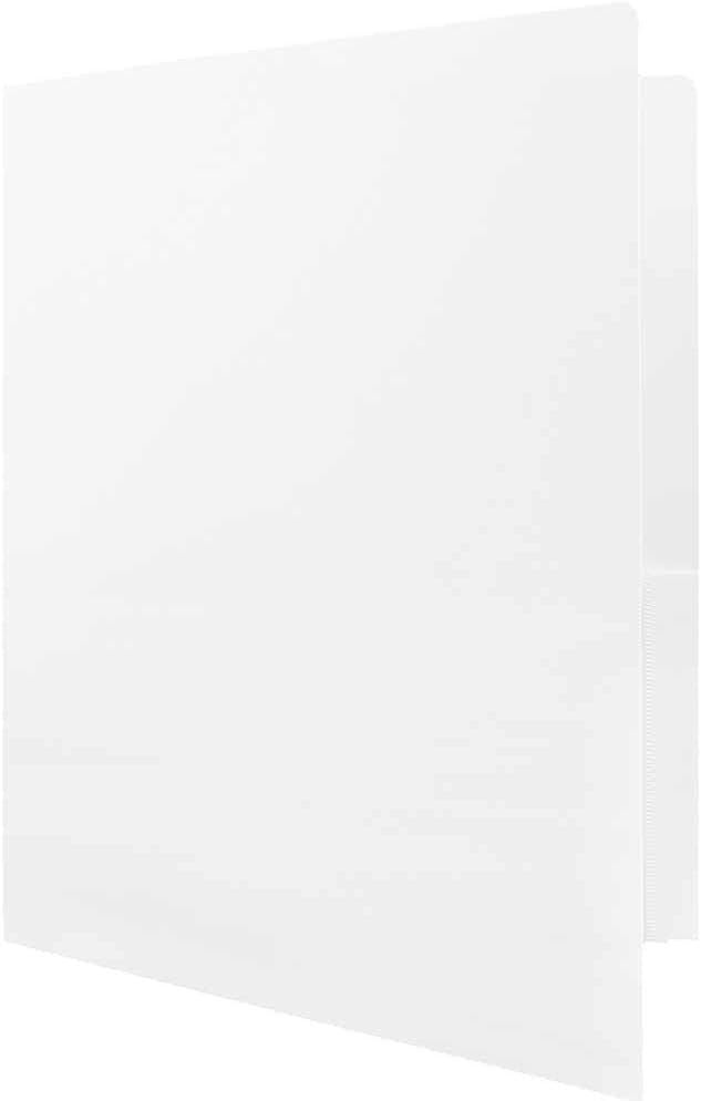 JAM PAPER Heavy Duty Plastic 2 Pocket Extra Tough School Folders - White - 24/Pack - Image 3