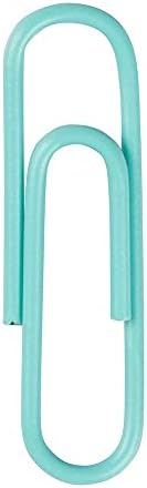 JAM Paper Colored Standard Paper Clips - Small - Teal - 100/pack - Image 3