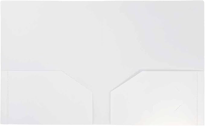 JAM PAPER Heavy Duty Plastic 2 Pocket Extra Tough School Folders - White - 24/Pack - Image 2