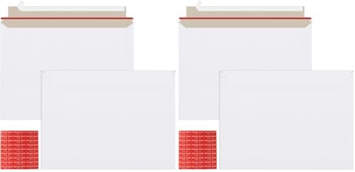 zmybcpack 100 Pack 10x13.5 inch Rigid Mailer Self Seal Photo Document Mailers Stay Flat White Cardboard Envelopes White Photography Mailers for Papers,Photos, Document by zmybcpack