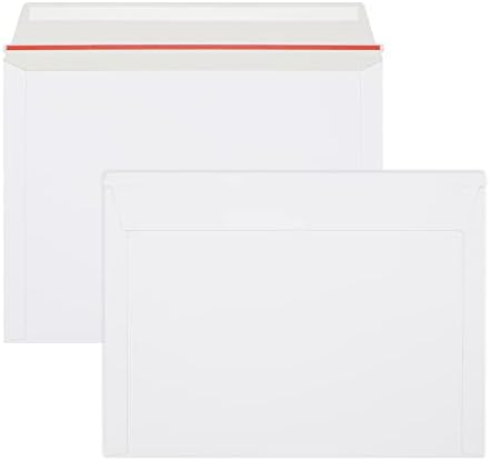 zmybcpack 50 Pack Rigid Mailers 9.5x12.5 inch, Self Seal Photo Document Mailers Stay Flat White Cardboard Shipping Envelopes Photography Mailers for Document, Photos, Papers, Files, CD by zmybcpack