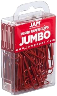 JAM PAPER Colorful Jumbo Paper Clips - Large 2 Inch - Red Paperclips - 75/Pack - Image 4