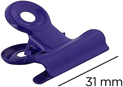 JAM PAPER Metal Bulldog Clips - Medium - 31mm - Purple/Deep Blue - 15/Pack - Image 5