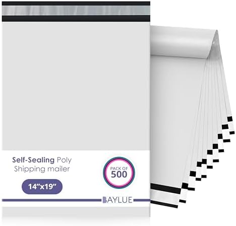 Poly Mailers 14.5x19, Self Seal Shipping & Mailing Bags, 500 Pack Bulk by BAYLUE