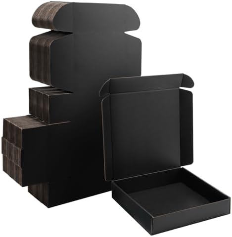 10x10x2 inch Black Shipping Boxes for Small Business- Set of 25 by Yidomto