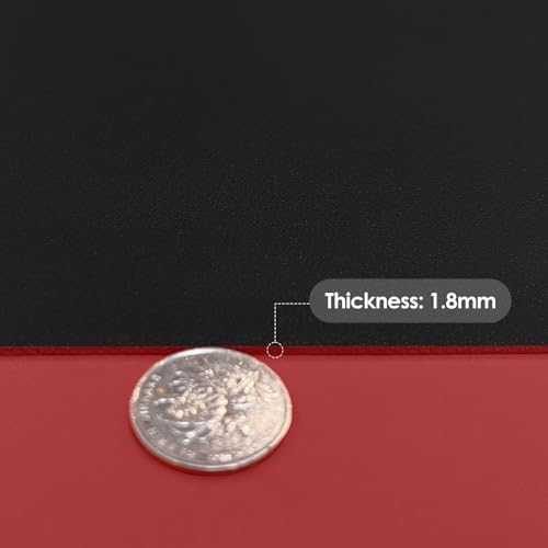 Faux Leather Table Cover,1.8mm Thick,17x54 Inch Desk Cover,Dresser Cover Top,Dresser Protector Top,Dresser Cover,End Table Cover.(Black+Wine Red,17x54) - Image 3