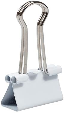 JAM PAPER Colorful Binder Clips - Small - 3/4 Inch (19 mm) - White Binderclips - 25/Pack - Image 6