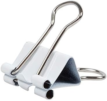 JAM PAPER Colorful Binder Clips - Small - 3/4 Inch (19 mm) - White Binderclips - 25/Pack - Image 3