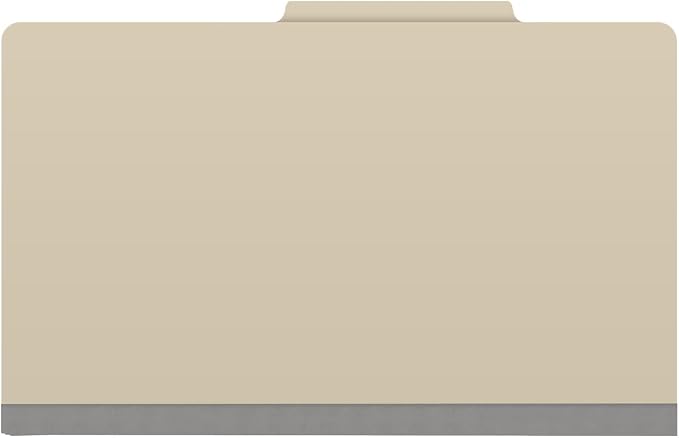 25 Pt. Pressboard Classification Folders, 2/5 Cut ROC Top Tab, Legal Size, 2 Dividers, Manila (Box of 10) - Image 3
