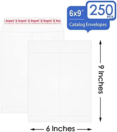 Xxcxpark 250 PCS 6x9 inches Security Catalog Envelopes Printable Self Seal Envelopes, Anti Tear White Kraft Envelopes for Invitation Cards, Pictures, Photos, Documents - Image 2