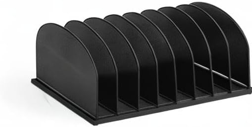Safco Products Onyx Desktop File Organizer 8 Upright Sections Home, Office or Classroom Desktop Organization,Black,3212BLKD - Image 2