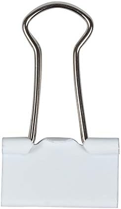 JAM PAPER Colorful Binder Clips - Small - 3/4 Inch (19 mm) - White Binderclips - 25/Pack - Image 5